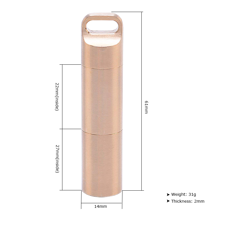 Waterproof Brass Airtight Wate - Pill Fob Capsule ulasan dan harga