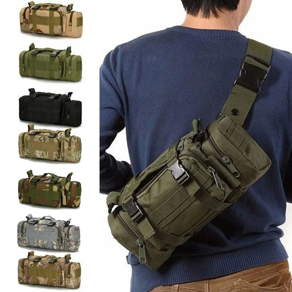 Duffel Waist Bag Molle Waterpr - Edc Carry Fanny Pack ulasan dan harga