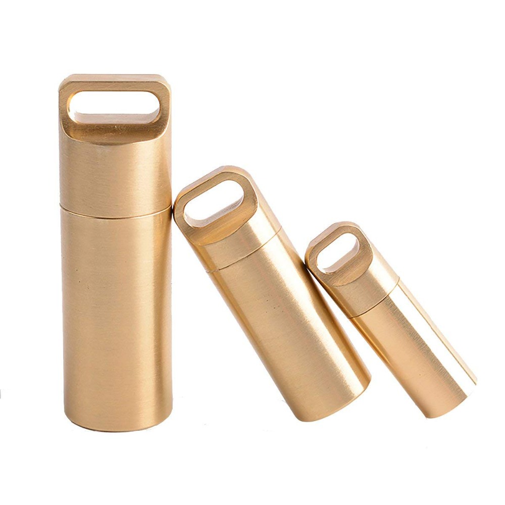 Brass Airtight Watertight Stor - Pill Fob Capsule ulasan dan harga
