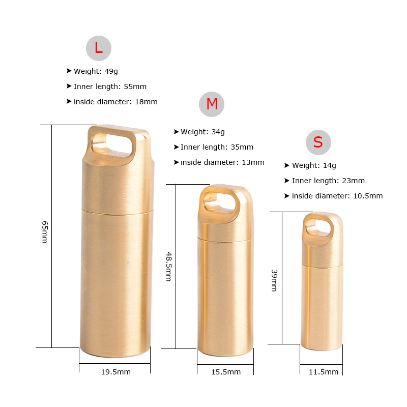 Brass Airtight Watertight Stor - Pill Fob Capsule ulasan dan harga