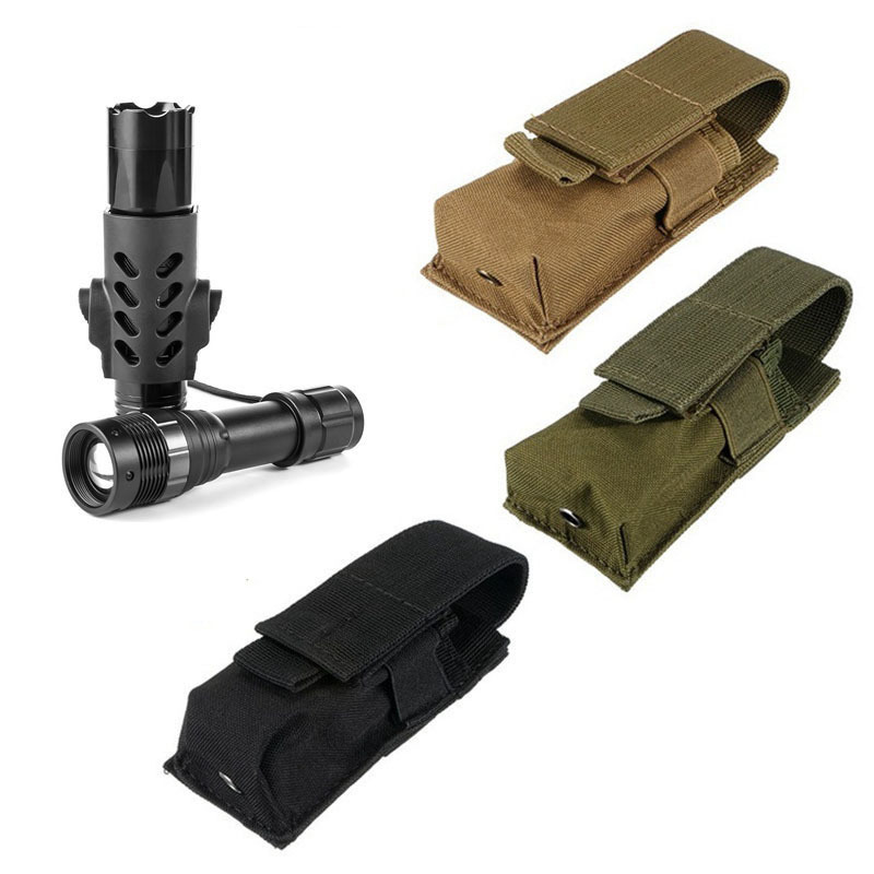 Tactical Molle Flashlight Pouc - Edc Carry Knife ulasan dan harga