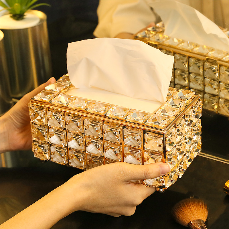 Crystal Glass Tissue Box Cover - Edc Carry Pen ulasan dan harga