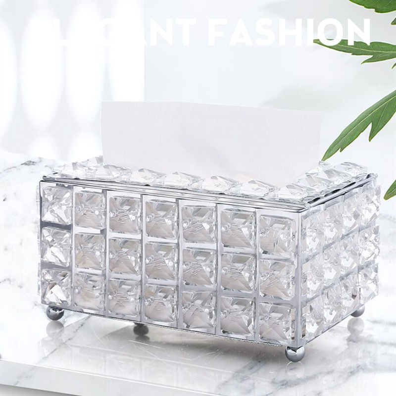 Crystal Glass Tissue Box Cover - Edc Carry Pen ulasan dan harga