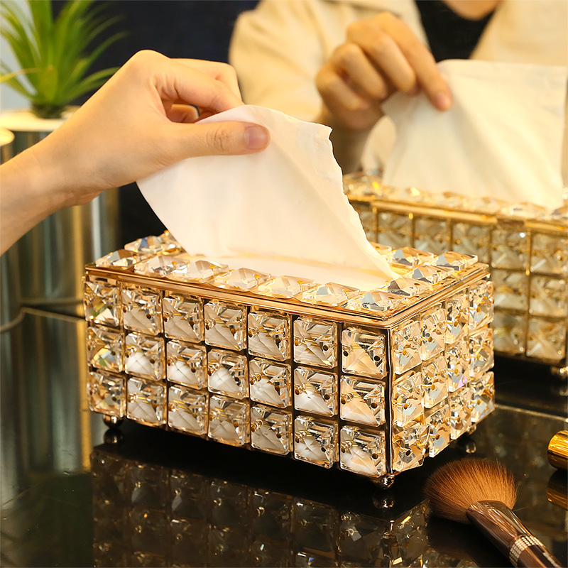 Crystal Glass Tissue Box Cover - Edc Carry Pen ulasan dan harga