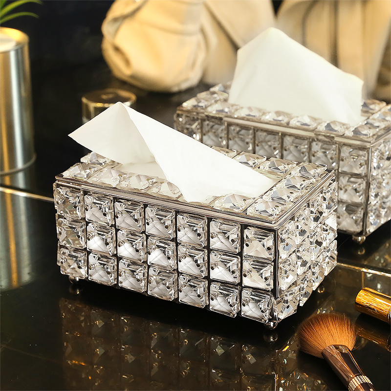 Crystal Glass Tissue Box Cover - Edc Carry Pen ulasan dan harga