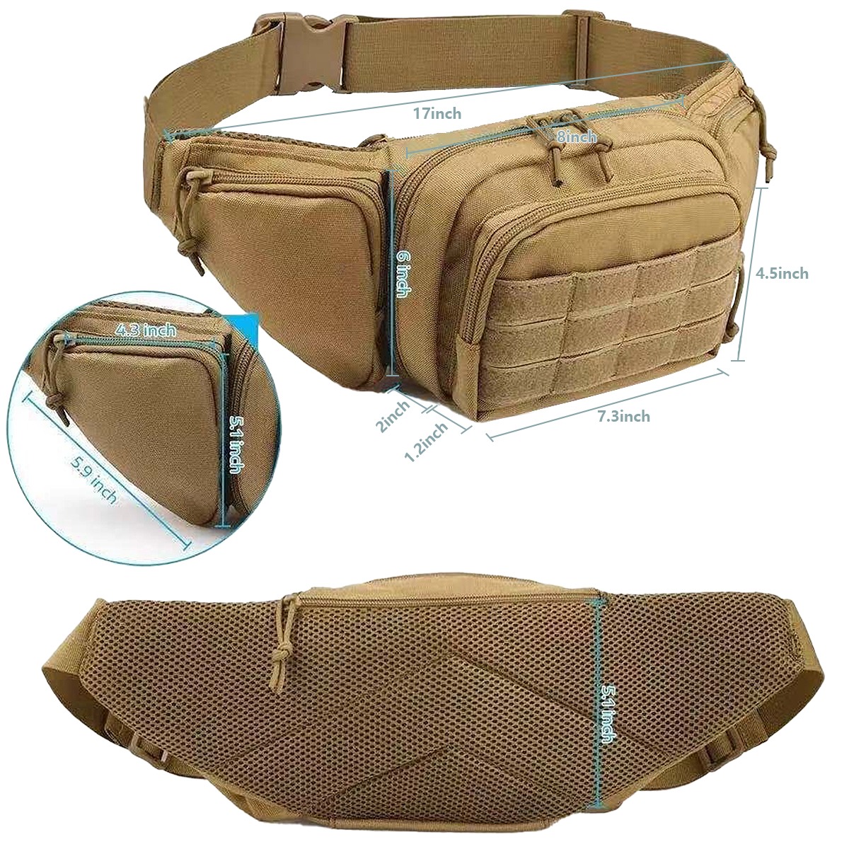MOLLE Tactical Concealed Carry - Edc Carry Fanny Pack ulasan dan harga