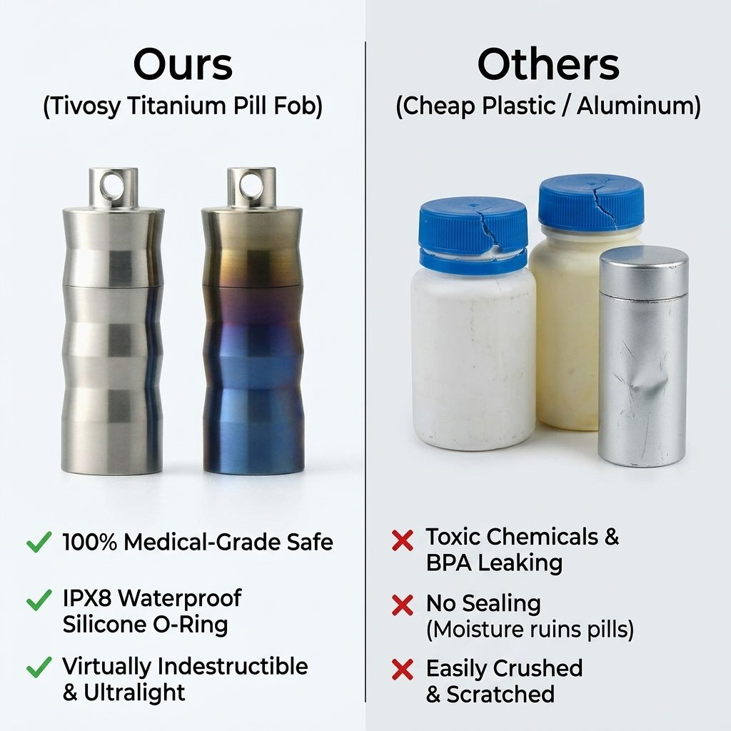 Tivosy Pure Titanium Pill Hold - Pill Fob Capsule ulasan dan harga