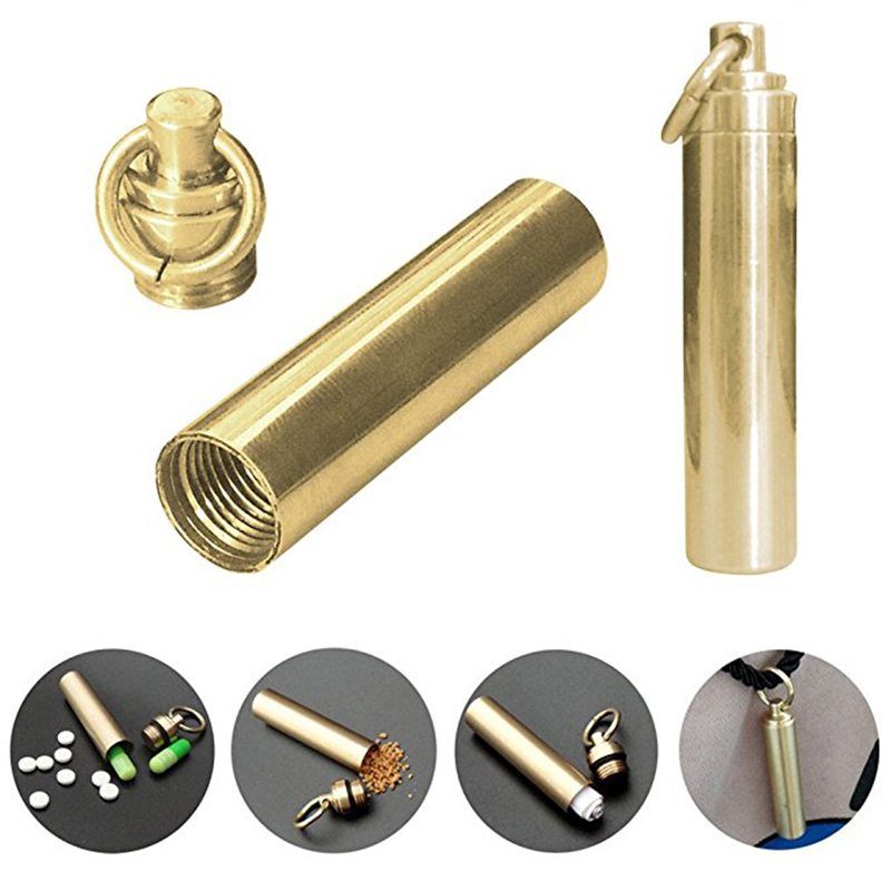 1 PC Solid Brass Waterproof Pi - Pill Fob Capsule ulasan dan harga