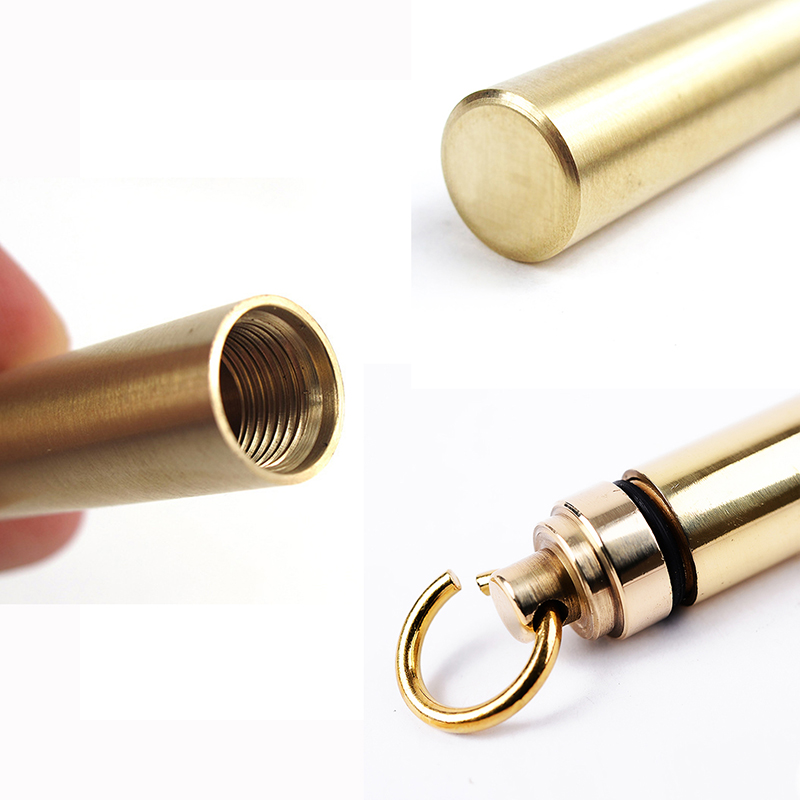 1 PC Solid Brass Waterproof Pi - Pill Fob Capsule ulasan dan harga