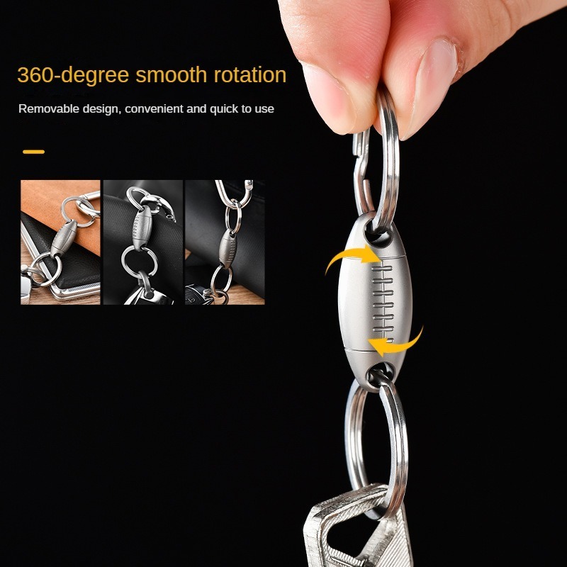 Titanium Rugby Shape Keychain  - Edc Carry Accessories ulasan dan harga