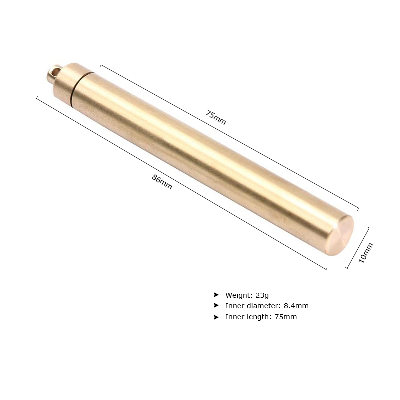 Brass Airtight Watertight Stor - Pill Fob Capsule ulasan dan harga